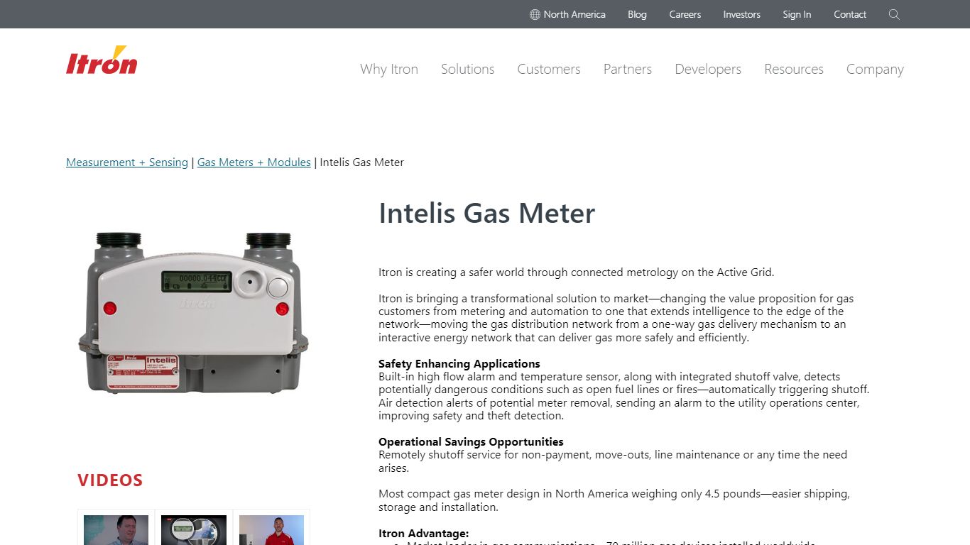 Intelis Gas Meter - Itron